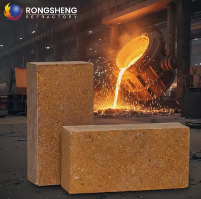 Rongsheng ladrillos de magnesio de alta temperatura 92 95 MGO ladrillos de magnesita almacenamiento de calor refractario ladrillo de magnesia 230x114x65mm