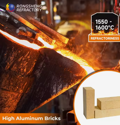 Aluminio de alta temperatura ladrillos de fuego Lz-55/Lz-65/Lz-75 ladrillos de revestimiento refractario de aluminio cortar soldadura para fundición industrial