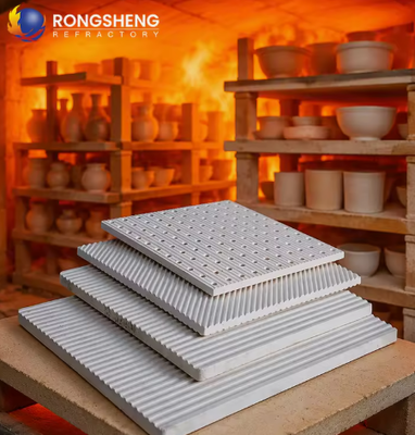 Rongsheng Refractario de alta temperatura Cordierit Mullite Batts Muebles de horno cerámico Cordierite Tabla de horno Estantes de soporte