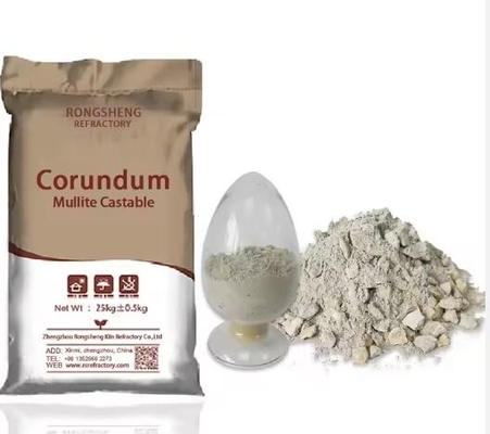 Refractarios monolíticos resistentes a los álcalis Corindón Refractario Castable para revestimiento de hornos industriales