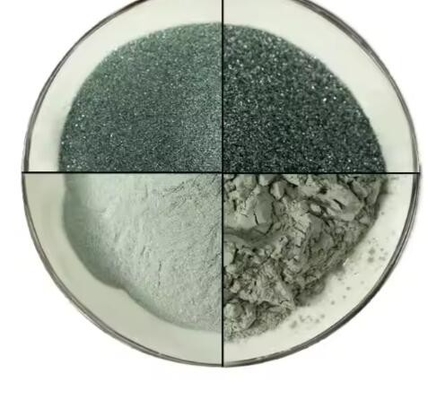 Polvo de silicio de alta pureza al 99% 16#~2000# Carburo de silicio verde refractario para abrasivos y chorro de arena