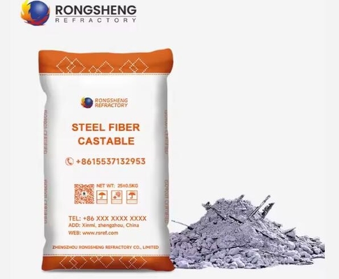 Castables de fibra de acero de aluminio Rongsheng de alta calidad resistentes a la abrasión Castables refractarios de fibra de acero para horno industrial