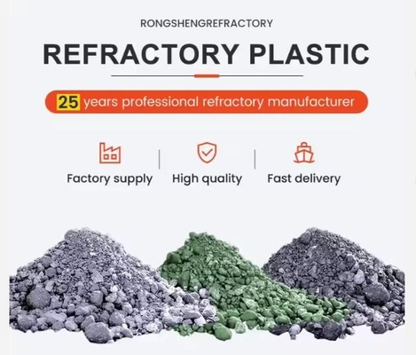 Plastico refractario cerámico de alta alumina Mortero zircón cromo corindón plástico refractario resistente al desgaste para altos hornos calientes