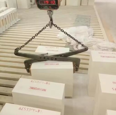 ladrillos fundidos a alta temperatura refractarios de zirconia ladrillo de corindón AZS-41, AZS-36, AZS-33 para horno de vidrio
