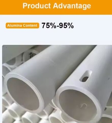 Tubo cerámico refractario de alta temperatura 99% Al2o3 de alumina Roller cerámico para horno cerámico