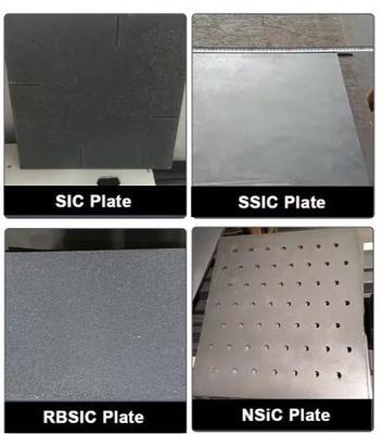 Placa de carburo de silicio recristalizado RSIC SiSiC Placa cerámica refractaria de alta temperatura SiC Muebles para hornos sanitarios