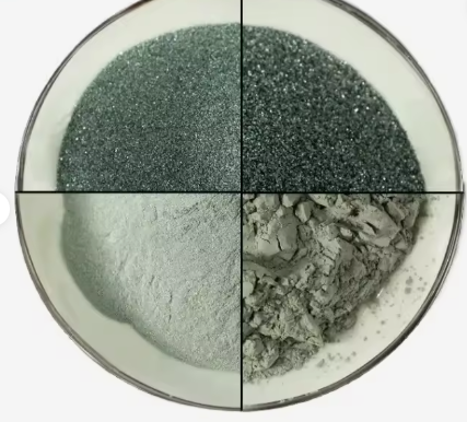 Grano abrasivo en polvo de carburo de silicio verde RONGSHENG de alta pureza 240# 360# F1200 cerámica refractaria 1900 de alta resistencia
