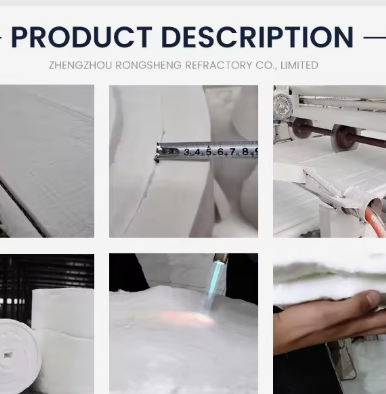 Material de aislamiento para el revestimiento del horno de horno de aluminio silicato manta 10mm 25mm espesor manta de lana de fibra cerámica pura alta