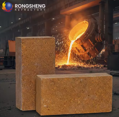 Rongsheng ladrillos de magnesio de alta temperatura 92 95 MGO ladrillos de magnesita almacenamiento de calor refractario ladrillo de magnesia 230x114x65mm