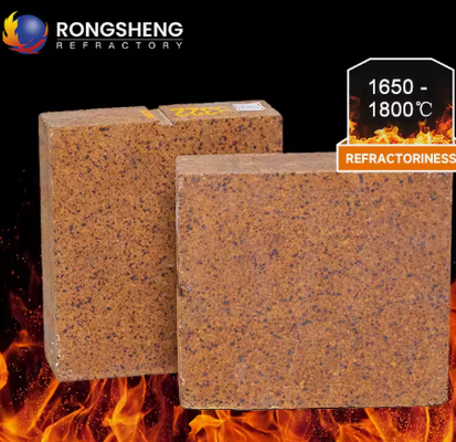 Rongsheng Refractario Magnesio Hierro Spinel ladrillo Alta refractividad 1800 ° C Magnesia Alumina Spinel ladrillos para horno de cemento